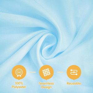 Set di 6 Tovaglie Azzurre da 70 Pollici in Lino e Poliestere, con Pendenza di 8-20 Pollici, Adatte per Tavoli da 30-54 Pollici, Confezione Multipla - Product Image 3