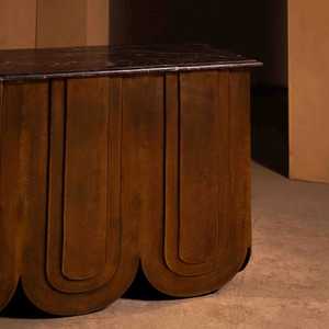 Mesa Consola Moderna de Mediados de Siglo, Base de Madera Sólida, Mueble de Entrada Hecho a Mano - Product Image 5