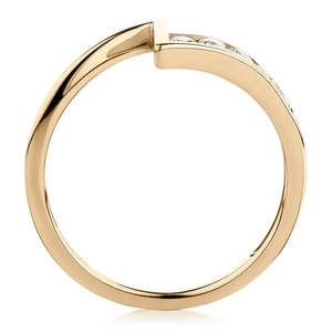 10K Yellow Gold IGI Certified Lab Grown Brilliant Cut Diamond <b>Ring</b> 0.40 CT Curved <b>Open</b> Wedding Engagement Band Rhodium Plated - Product Image 3