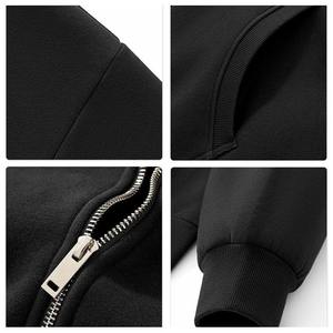 Vente en gros de sweats à capuche unisexes avec logo personnalisé, impression en relief, 100% coton, poids lourd, fermeture éclair intégrale, impression intégrale sur toute la surface - Product Image 5
