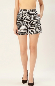 Women's Zebra Print Shorts Safari Style <b>Animal</b> <b>Pattern</b> Casual Fit - Product Image 3
