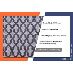 Modern Design 100% Cotton Handmade Embroidered <b>Rugs</b> Premium Quality Latex Backing Geometric Pattern for Living Room Bedrooms - Product Image 6