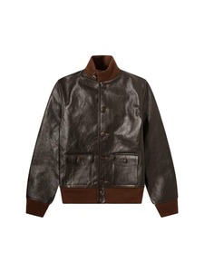 Chaqueta de Cuero Negra para Hombre con Detalles Marrones Estilo Motero - Product Image 1
