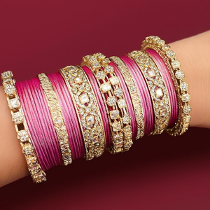 Sparkling Austrian Stone Fashion Jewelry <b>Set</b> for Wedding & Festive Wear 10575607LPI_2.4 <b>Bangle</b> Collection - Product Image 3