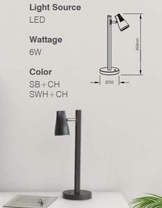 Minimalist Metal Desk Lamp LED 7W 3000K Warm White Adjustable Cone Shade for Bedroom Reading <b>Light</b> - Product Image 1