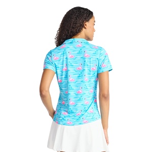 Most Demanding Causal Printed Women's Oversized Fashionable Polo Shirts Custom Design Turn <b>Down</b> Collar Short Sleeve Polo - Product Image 6