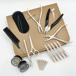 Kit de Herramientas para Extensiones de Cabello I-Tip Reutilizables con Cuentas para Extensiones de Cabello con Caja, Hilos, Agujas en Forma de C de Acero Inoxidable - Product Image 1