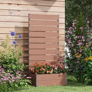 Jardinière surélevée marron pour plantes grimpantes, avec treillis, pour extérieur, 28,25 po x 15 po x 59 po, pots de fleurs, jardinières - Product Image 2