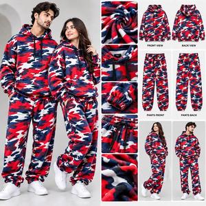 Conjunto Deportivo Unisex de Invierno 100% Algodón, Sudadera con Capucha, Pantalones Holgados, Top Corto, Ropa Casual para Parejas, con Logo, OEM - Product Image 5