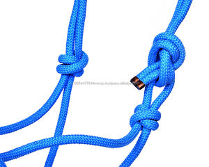 Cabestro de cuerda ajustable personalizado para caballo con correa de nariz, cuerda de entrenamiento, cabestro con nudos, equipo de equitación trenzado suave - Product Image 4