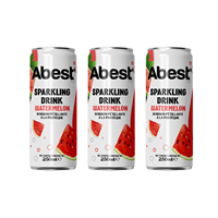 Eau gazeuse à la pastèque 330ml en canette aluminium, saveur fruit tropical de haute qualité, OEM ODM, marque privée, fournisseur Vietnamien