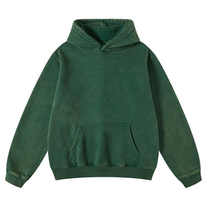 Sweat-shirt à capuche pour homme, coupe ample, respirant, en molleton polyester/coton, délavé à l'acide, écologique, personnalisable - Product Image 1