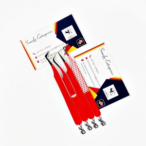 Pince à cils Somofy Enterprises, design inférieur, acier inoxydable rouge, pointe lisse, longueur 10 mm, prise en main parfaite, ensemble de précision personnalisé - Product Image 5