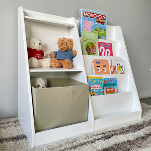 International Art Creation Children's Storage Book Display Rack Organizer Cabinet MDF <b>Pine</b> Multifunctional Bookcase for Playroom - Product Image 5