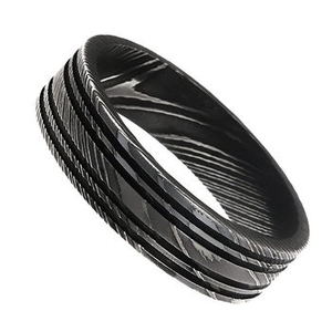 Anillo de Boda de Acero de Damasco Forjado de Alta Calidad para Hombre, Patrón Único en Capas, Joyería de Moda Duradera, Proveedor - Product Image 1