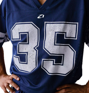 เสื้อฟุตบอลอเมริกันสีกรมท่า ระบายอากาศได้ดี แขนสั้น สำหรับฤดูร้อน พิมพ์ลายดิจิทัล สำหรับผู้ใหญ่ ใส่ได้ทั้งชายและหญิง - Product Image 3