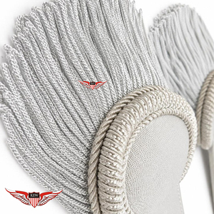 Epaulettes de Plata de Lujo Ecológicos Marca KEW, Juego de Pliegues para Hombro, Tirantes con Flecos de Hilo Metálico, Estilo Ceremonial Vintage - Product Image 4