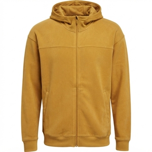 Sweat-shirt décontracté chaud pour homme, personnalisé, en polaire thermique, à fermeture éclair, doublé, couleur unie, teint uni, vente en gros - Product Image 5