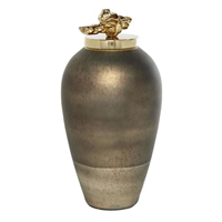 Élégant pot à gingembre bleu et blanc à motifs floraux avec couvercle, style céramique classique, pot de rangement pour la décoration intérieure, décoration de console, urne et pot pour table ou étagère