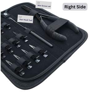 OEM <b>Hair</b> Extension Pliers Kit with Micro Bead <b>Hair</b> Extension Tool kit Sectioning Clips Loop tool Compact Case salon use tools - Product Image 3