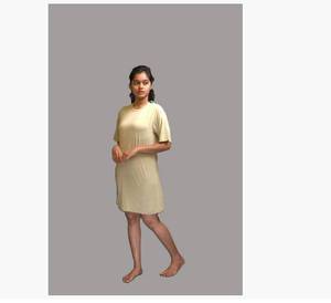 Camisón Casual de Manga Corta para Mujer, Ligero y Cómodo, Ropa de Dormir, Vestido para Estar en Casa - Product Image 1