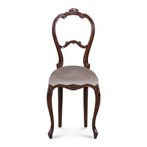 Silla de Comedor Clásica Francesa de Lujo, Estructura de Madera Maciza, Asiento Tapizado, Elegante, Hecha a Mano, para Hogar, Oficina, Hotel, Restaurante - Product Image 1