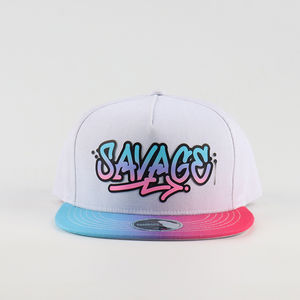 หมวกแก๊ปฮิปฮอปแบบสแนปแบ็ค 5 แผง ปักโลโก้ซิลิโคนสองสี ผ้าฝ้าย 100% ทรงแบน สำหรับทุกเพศ สวมใส่สบายๆ สำหรับเล่นกีฬา - Product Image 2