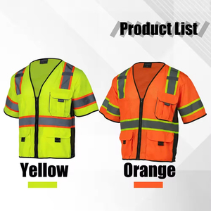 เสื้อกั๊กสะท้อนแสงกันน้ำสำหรับงานก่อสร้าง คุณภาพมาตรฐาน ANSI Class 2 ผลิตตามสั่ง ราคาส่งถูก ผลิตจากโพลีเอสเตอร์ 100% พร้อมไฟ LED - Product Image 5