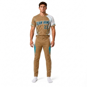 Uniforme de Béisbol Personalizado para Hombre, Conjunto de Camiseta y Pantalones, Sublimación con Botones, Ropa Deportiva de Alto Rendimiento, Fabricante OEM, Marca Privada - Product Image 1