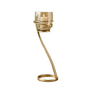 Bougeoir moderne minimaliste en or de luxe, support en métal pour bougies, pour mariage, bougeoirs décoratifs, éclairage de bougies - Product Image 1