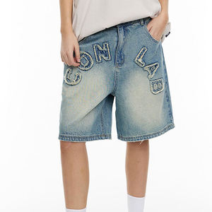 กางเกงขาสั้นผู้ชายทรงตรง ผ้าเดนิมเนื้อนุ่ม ระบายอากาศได้ดี 100% ผ้าฝ้าย ซักแบบกลางๆ สไตล์ลำลองสำหรับฤดูร้อน OEM/ODM - Product Image 5