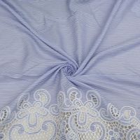 Tissu en Chiffon Brodé de Haute Qualité, Doux, Poids Moyen, Coton, Broderie Florale, Respirant, Écologique, pour Sacs à Main Femme