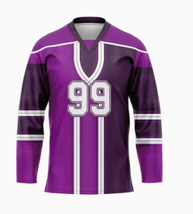 Custom Ice Hockey Jersey Men Long Sleeve Sublimated Print Moisture Wicking Polyester VNeck Adult Uniform - Product Image 4