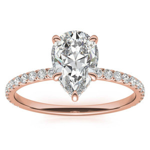 Anillo de compromiso de oro macizo de 18k con diamante de corte pera cultivado en laboratorio, estilo nuevo, para mujer, para uso nupcial. - Product Image 1