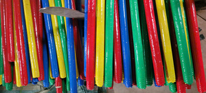 Barra de mopa de madera con revestimiento de PVC negro de 7.5 cm, mango de cepillo impermeable, ecológico, ligero y extensible con cerdas de plástico. - Product Image 6