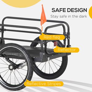 Rimorchio per Bicicletta con Sospensione Ruote da 16 Piedi, Capacità di Carico 88 Libbre, Carrello per Trasporto Cappotti da Donna - Product Image 5