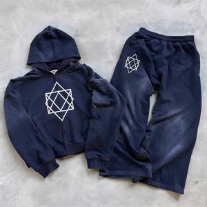 Chándal de Entrenamiento de Felpa de Algodón para Hombre, Ropa de Gimnasio Cómoda y Cálida, Logotipo Personalizado, Atuendo Informal - Product Image 3