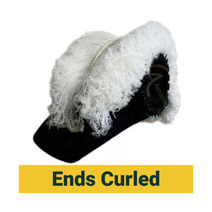 Chapeau brodé à la main en velours de coton rayé avec bordure en fourrure blanche, style Chevaliers Templiers, Chapeau Quatre Saisons - Product Image 5