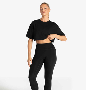 Tops cortos personalizados al por mayor para mujer, de verano, para chicas, 100% algodón, a la moda, económicos, lisos, con cuello redondo, sin estampado, para mujer - Product Image 5