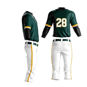 High Performance <b>Baseball</b> Uniform Men Custom Button Up Jersey Pants <b>Set</b> OEM Supplier - Product Image 1