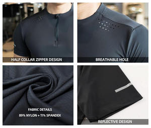 Chemises de sport à manches longues légères pour hommes, à séchage rapide, décontractées, respirantes, avec trou pour le pouce - Product Image 5