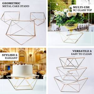 Luxury Gold Metal Geometric <b>Cake</b> <b>Stand</b> Set Hexagon Dessert Display Pedestal Wedding Birthday Party Cupcake Display <b>Stand</b> - Product Image 4