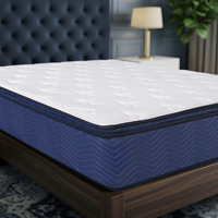 Matelas Hybride de Luxe à Ressorts Ensachés et Mousse Haute Densité, avec Surmatelas, Tailles UK, Vente en Gros Usine, OEM Personnalisé, Emballage en Rouleau