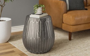 Metallic Charm Modern Metal Coffee <b>Table</b> <b>With</b> Round Top Industrial Design Handmade Living Room Furniture - Product Image 3