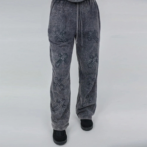 Chándal de invierno OEM para mujer, con encaje sólido, pedrería, logotipo bordado personalizado, lavado ácido, estilo urbano, 100% algodón, forro polar transpirable - Product Image 5