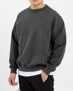 Sweat-shirt col rond épais en molleton 100 % coton personnalisé par le fabricant, style streetwear hiver, avec bordure côtelée et broderie pour homme - Product Image 3