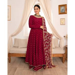 Vestido de Diseñador con Falda y Dupatta para Fiestas, Ropa India y Pakistaní - Product Image 3