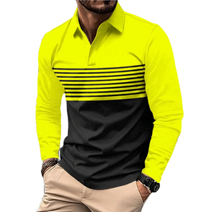 Men's Anti-Wrinkle Embroidered Short Sleeve Color Blocked <b>Striped</b> Zipper for <b>Shirt</b> Casual Knitted Top <b>White</b> Navy <b>Black</b> - Product Image 6