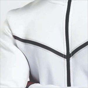 Chándal con Capucha Blanco M, Diseño Geométrico, Estilo Urbano 2 en 1, Manga Larga, Ropa de Otoño, Transpirable, 100% Algodón, Ligero - Product Image 6