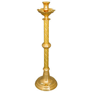 Candelero de Altar con Diseño en Espiral |   Candelabro de Latón para Iglesia y Templo para la Adoración - DOUBLE VEE EXPORTS - Product Image 1
